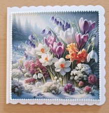 💐 3D-Grusskarte °Blumenwiese in der Natur° Geburtstag Frühling Handarbeit NEU 