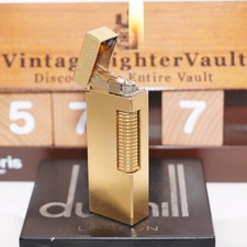 Dunhill Rollagas Lighter Gold Barley Pattern_Ultrasonically Cleaned_Working
