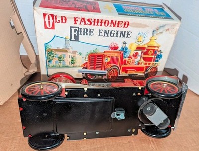 Amazing Vintage Tin Litho Toy Fire Engine Truck Modern Toys Japan
