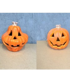 Vintage Style Halloween Blow Mold Jack O Lantern Pumpkin Light Up Decor Orange