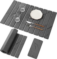 2 PCS Large Stone Dish Drying Mat for Kitchen Counter, Marbled Quick Dry Stone