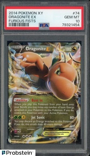 2014 Pokemon XY Furious Fists #74 Dragonite EX PSA 10 GEM MINT
