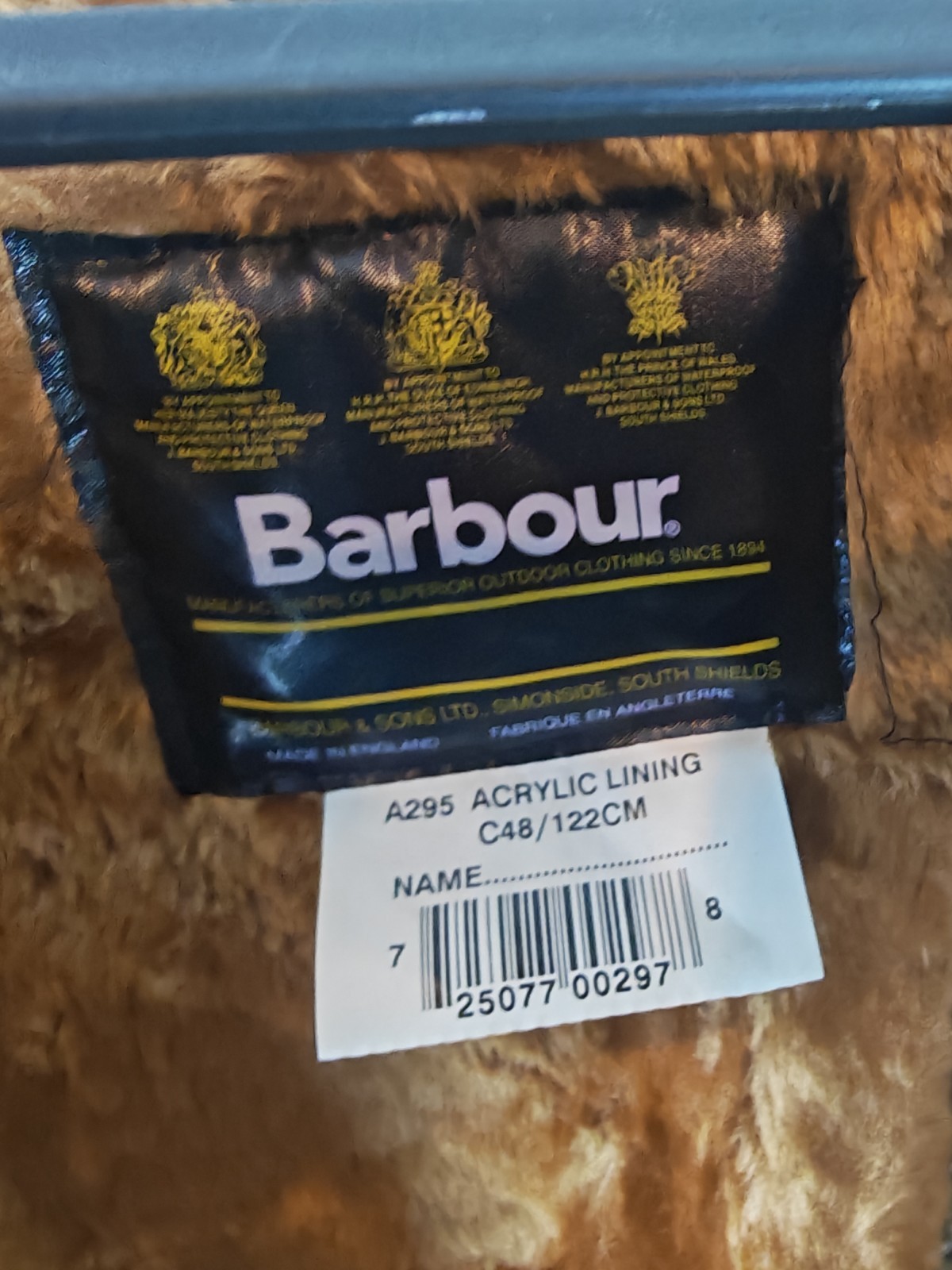 Barbour A295 Warm Pile Lining C48 Vintage 1996 Snap-In Waistcoat Vest Gilet image 3