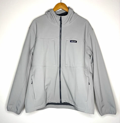 Lands' End Men's Softshell Full Zip Hooded Jacket w/ Pockets Gray XL 46-48 video thumbnail