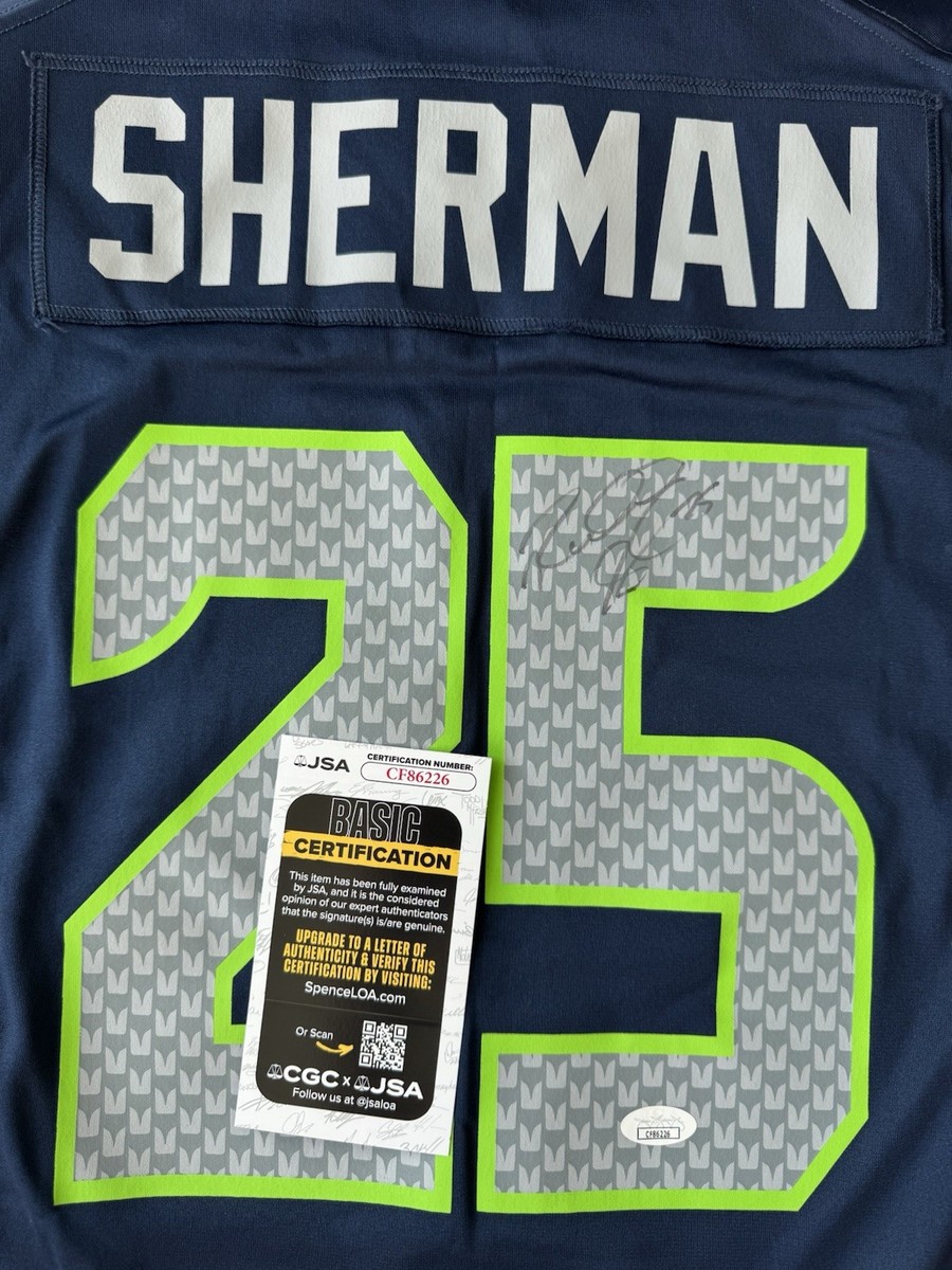 Richard Sherman Signed Seattle Seahawks Jersey JSA COA #25 Super