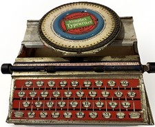 VTG Simplex Typewriter Litho Enamel Tin Toy NO.300 Original Repurposed Lifesaver