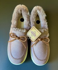 Skechers Cozy Ojai Moccasin Slippers Lavender Purple Faux Fur Women's Size 9 NEW