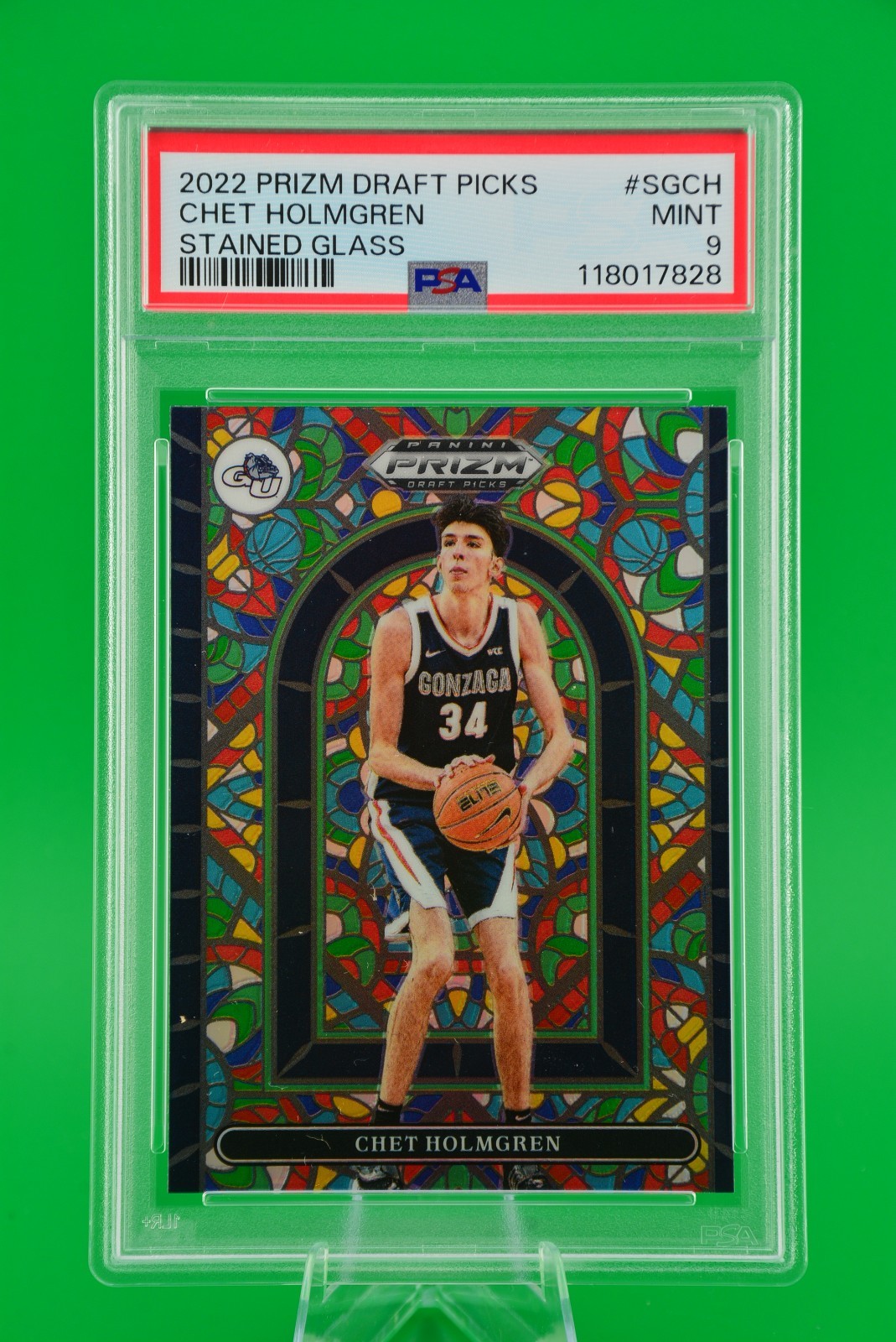 2022 Panini Prizm Draft Picks #SGCH Chet Holmgren Stained Glass PSA 9 no higher
