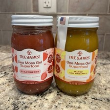 True Sea Moss Strawberry Mango Pineapple Gel Superfood, 16 fl oz 2 PACK