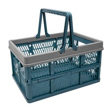 Deepblue 17 Inch Plastic Milk Crate 24L Foldable Shopping Basket Storage Bin