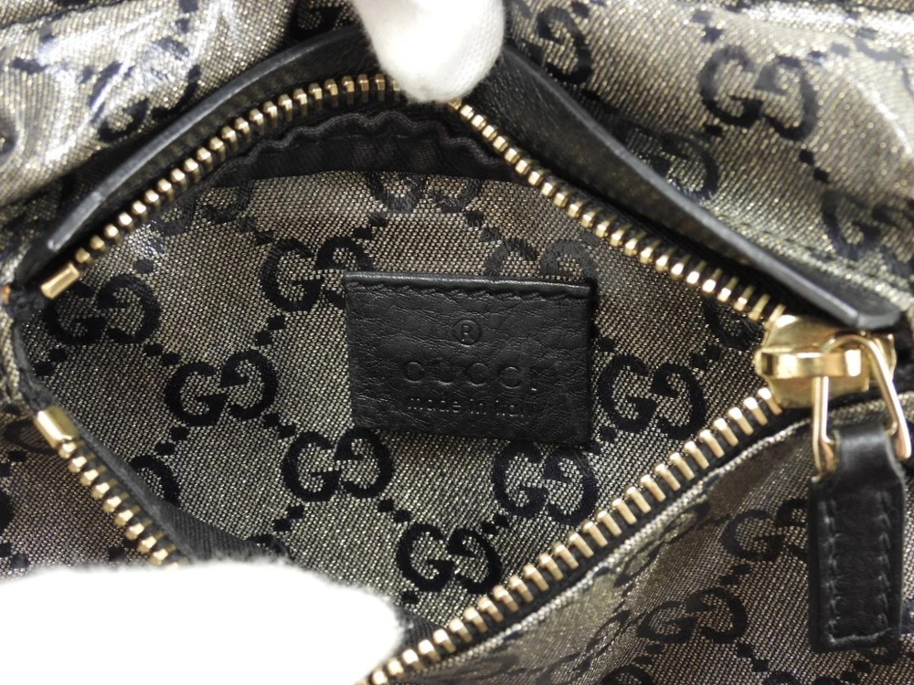 Gucci GG Supreme Belt Bag in Gray Black Leather 11.6x6.4 Inches