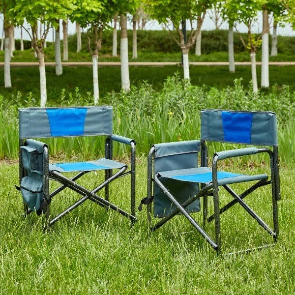 2-Piece Padded Folding Outdoor Chairs with Storage Pockets, Lightweight HCHI4846093196807475215