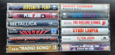 Lot of 12 Rock Cassettes - Aerosmith, Pearl Jam, Metallica, Guns  n  Roses
