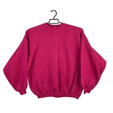Mens Vintage Hanes Burgundy Heavyweight Sweatshirt Long Sleeve Cotton Blend L