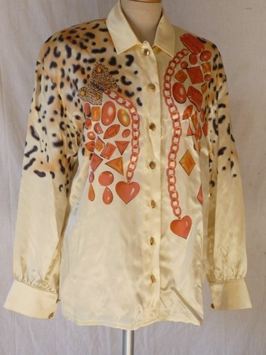 Escada, ESCADA Seidenbluse Vintage Damenbekleidung Mode Gr. 36 (13102)