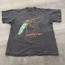 1992 Ministry Just One Fix Tour Shirt Brockum Vintage Faded Band Tee Rare XL
