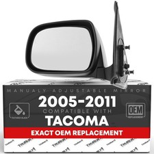 Driver Side Mirror for Toyota Tacoma - Manual Folding, Flat Glass w/ Warning ...
