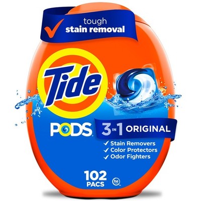 NEW Tide PODS Laundry Detergent Soap Pacs, Original Scent, 102 Count FASTSHIP