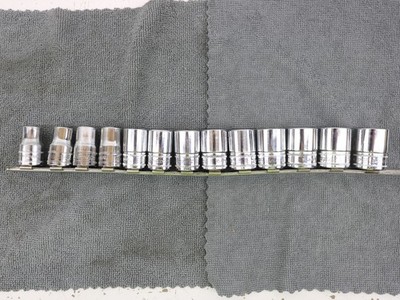 Snap-On TWM 1/2'' Drive 6-Point Metric Shallow Socket Set 12mm-24mm USA Made