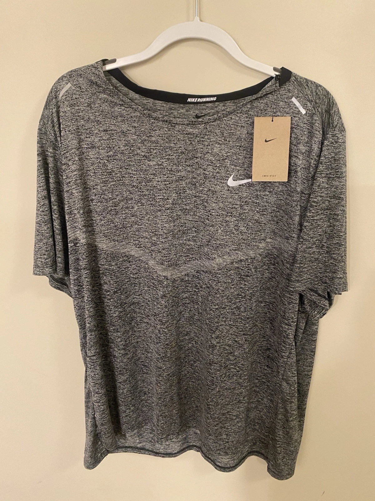 NWT Nike Mens DRI-FIT 365 Short-Sleeve Running Top Gray Sz XXL CZ9184-011 $55