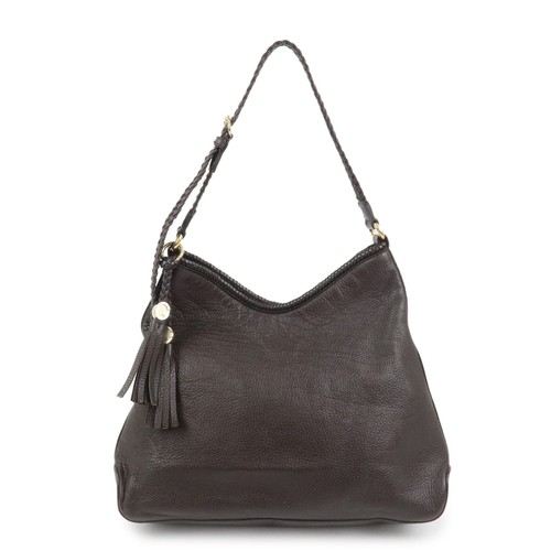 GUCCI Logo Leather Shoulder Bag Tote Bag Brown 336659 Authentic Used F/S