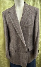 48 R Vintage 80s UNUSED Vintage HARRIS TWEED Sport Jacket BROWN Taupe RUST Green