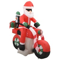Aufblasbarer Weihnachtsmann Auf Motorrad Led IP44 160 Cm AußEn DraußEn