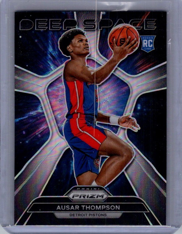 Ausar Thompson #5 Basketball Cards 2023 Panini Prizm Deep Space trading card — raw and PSA graded price guide