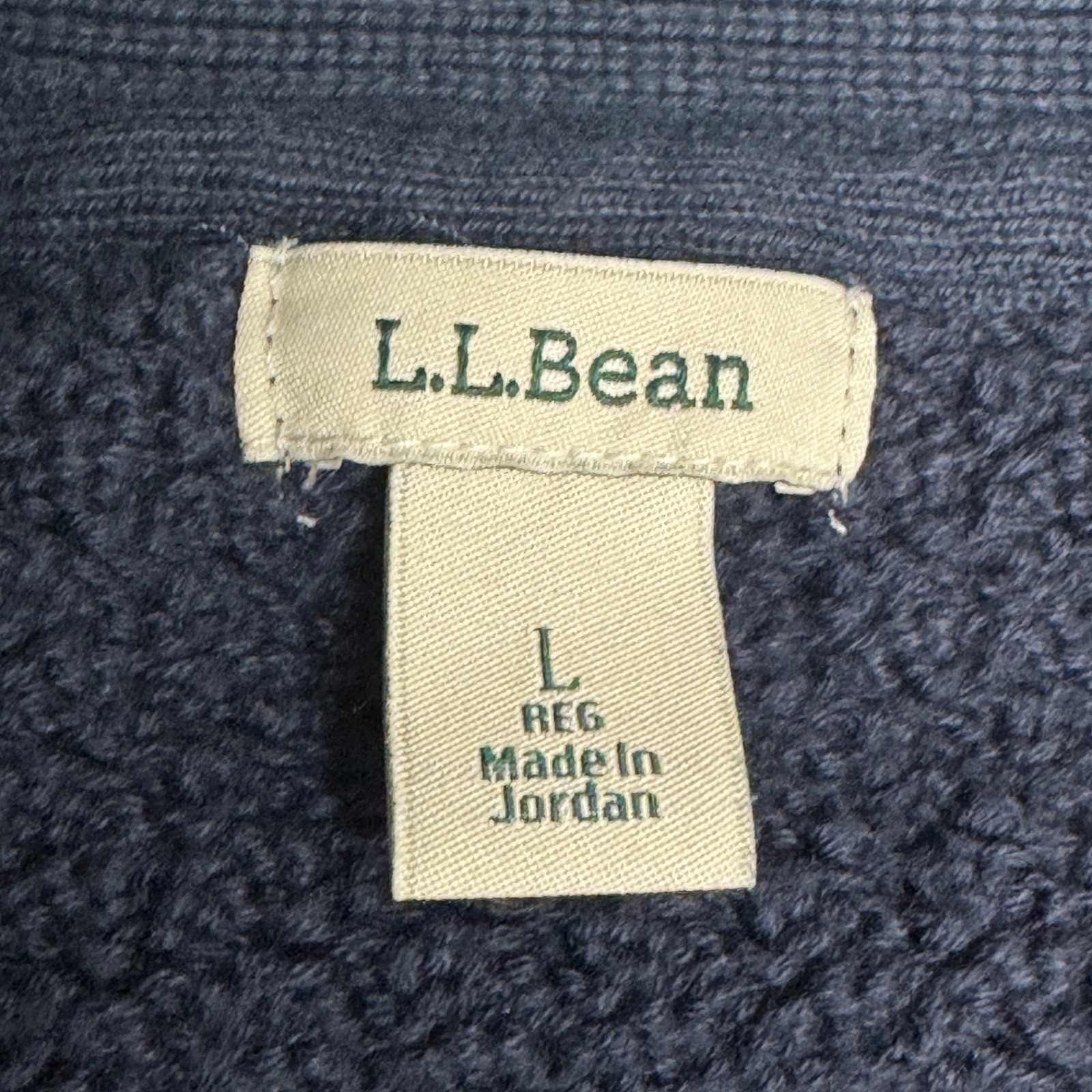 L.L. Bean Navy Blue Textured Knit Button Front Cardigan Sweater Women's Large