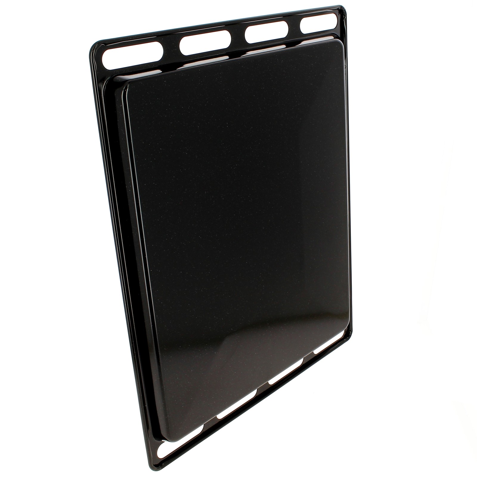 Plaque lèchefrite anti-déformation 446x358mm émaillée noire pour four as0032467