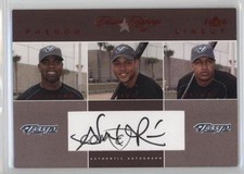 2004 Fleer Classic Clippings Phenom Lineup Red Alex Rios Carlos Delgado Auto 0v1