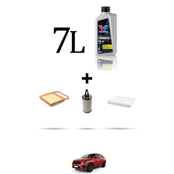 Hoffcar Wartungsset 3 Filter Und 7L ÖL FüR Mercedes GLE Coupe (C292) GLE 43 AM-image