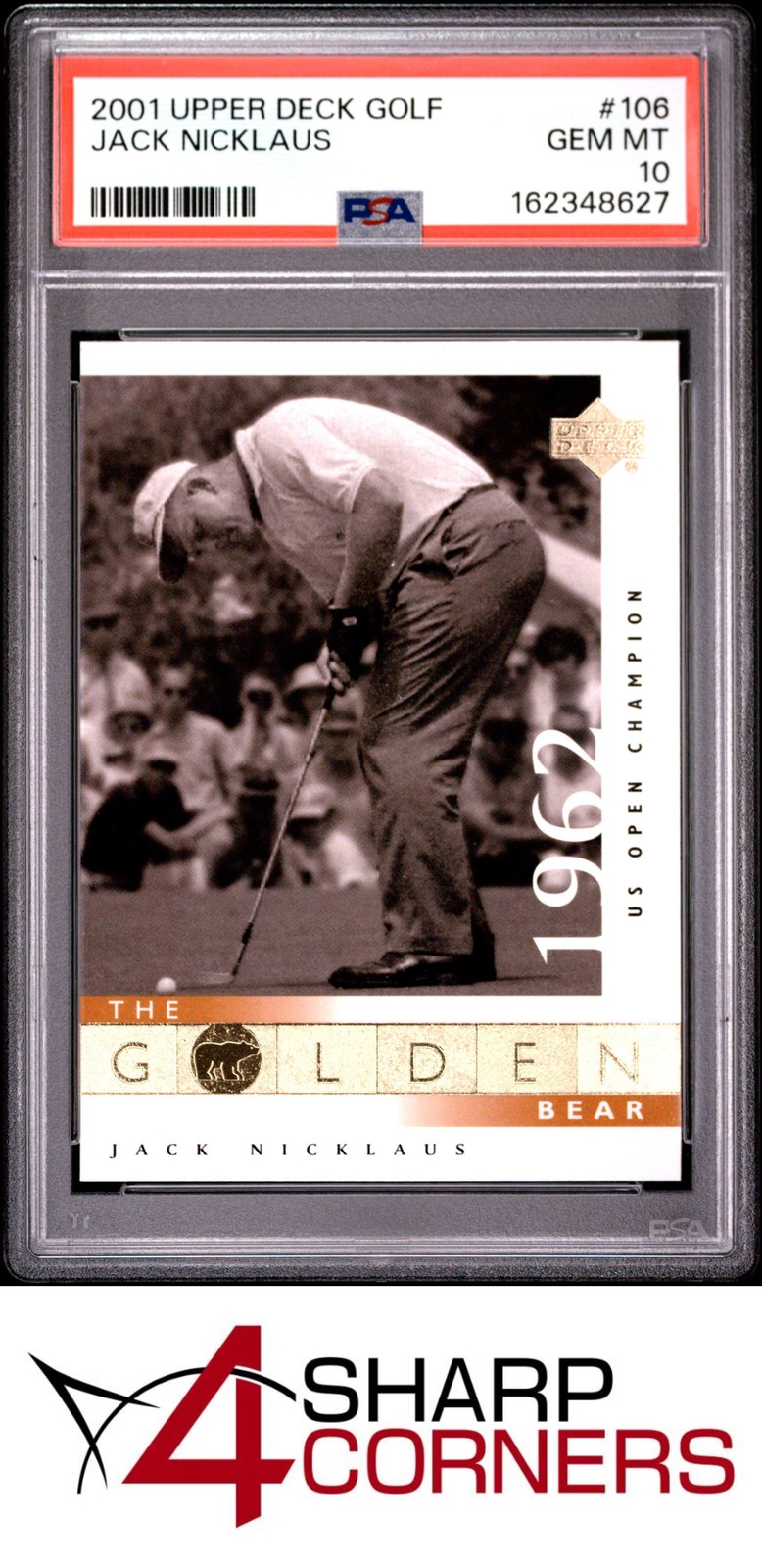2001 UPPER DECK GOLF #106 JACK NICKLAUS HOF PSA 10