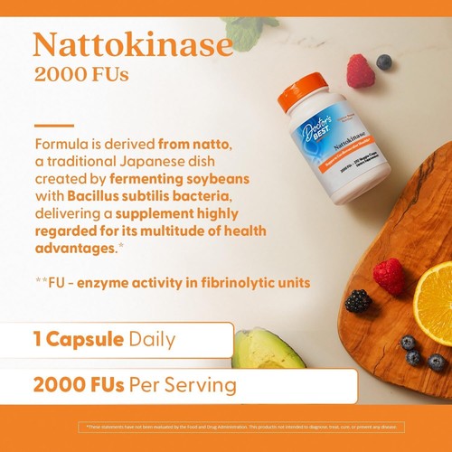Capsule Formulated Nattokinase - 270 Vegetarian Capsules for Better Heart Health - Picture 6 of 9