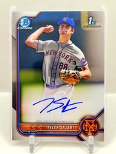 2022 Bowman Chrome 1st Tyler Stuart Base Auto Mets HOT ROOKIE RC Autograph C7