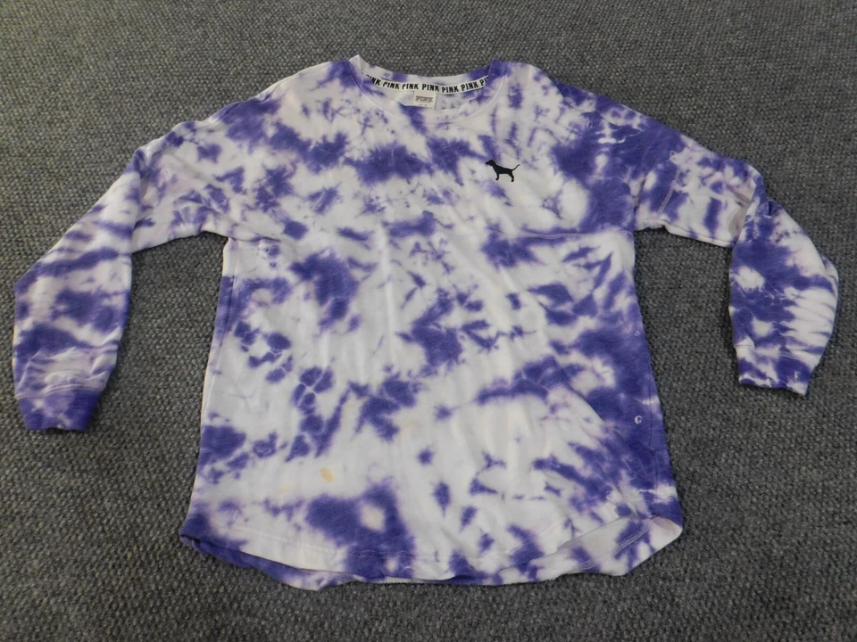 Victoria Secret Rosa Sudadera Medio Morado Cuello Redondo Jersey Mujer Geométrico Foto 3 de 4