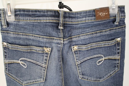 JUSTICE girls Jeans straight stretch medium blue size 10.5 measures 26 x 26 - Picture 4 of 10
