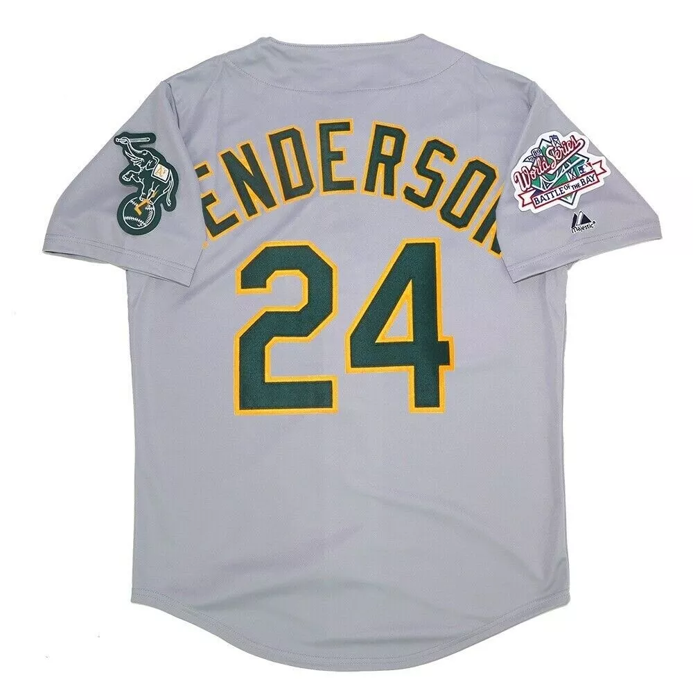 Rickey Henderson Men's Oakland Athletics Road Jersey - Gray Replica