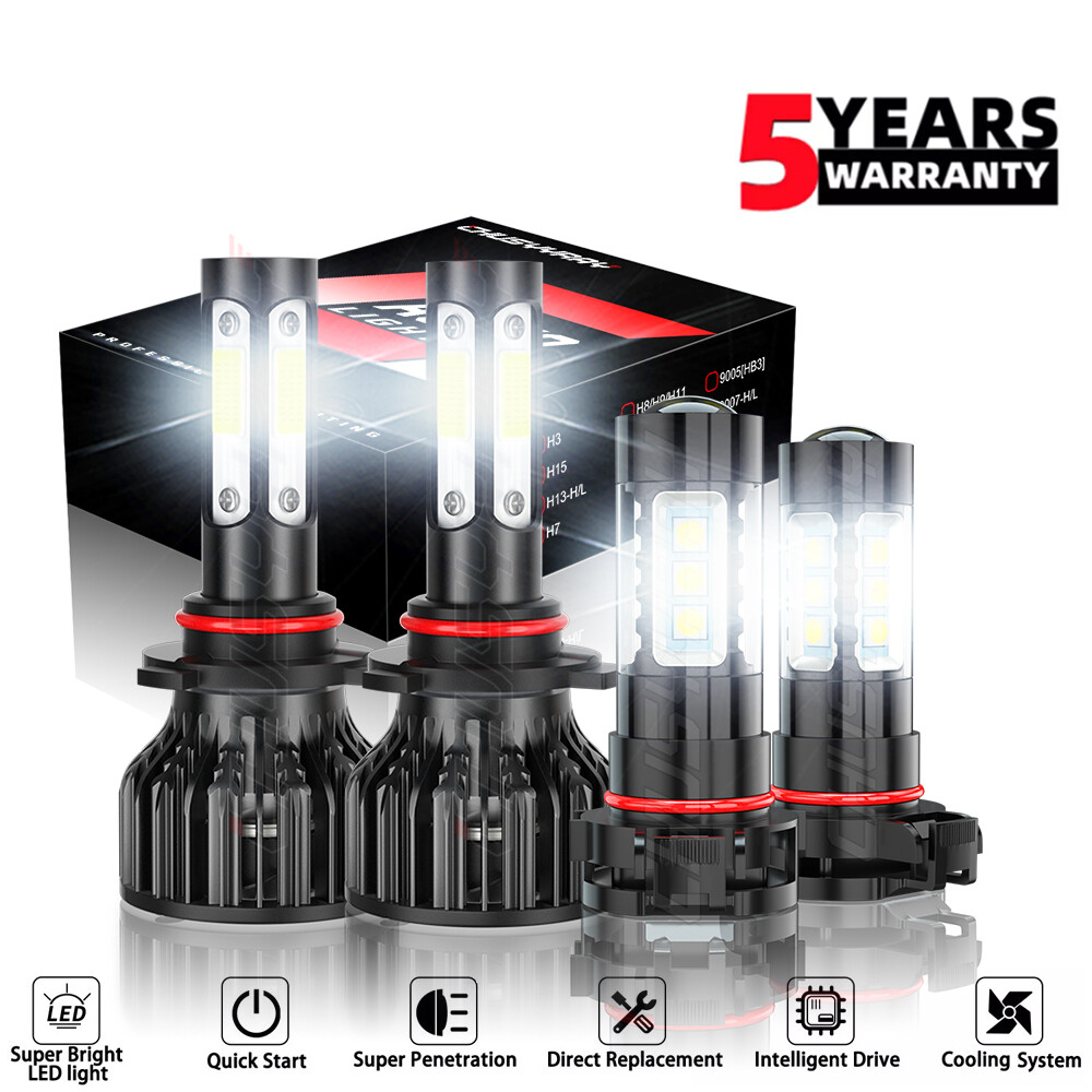 For GMC Sierra 1500 2014 2015 9012 9005 LED HeadlightS Bulbs High Low