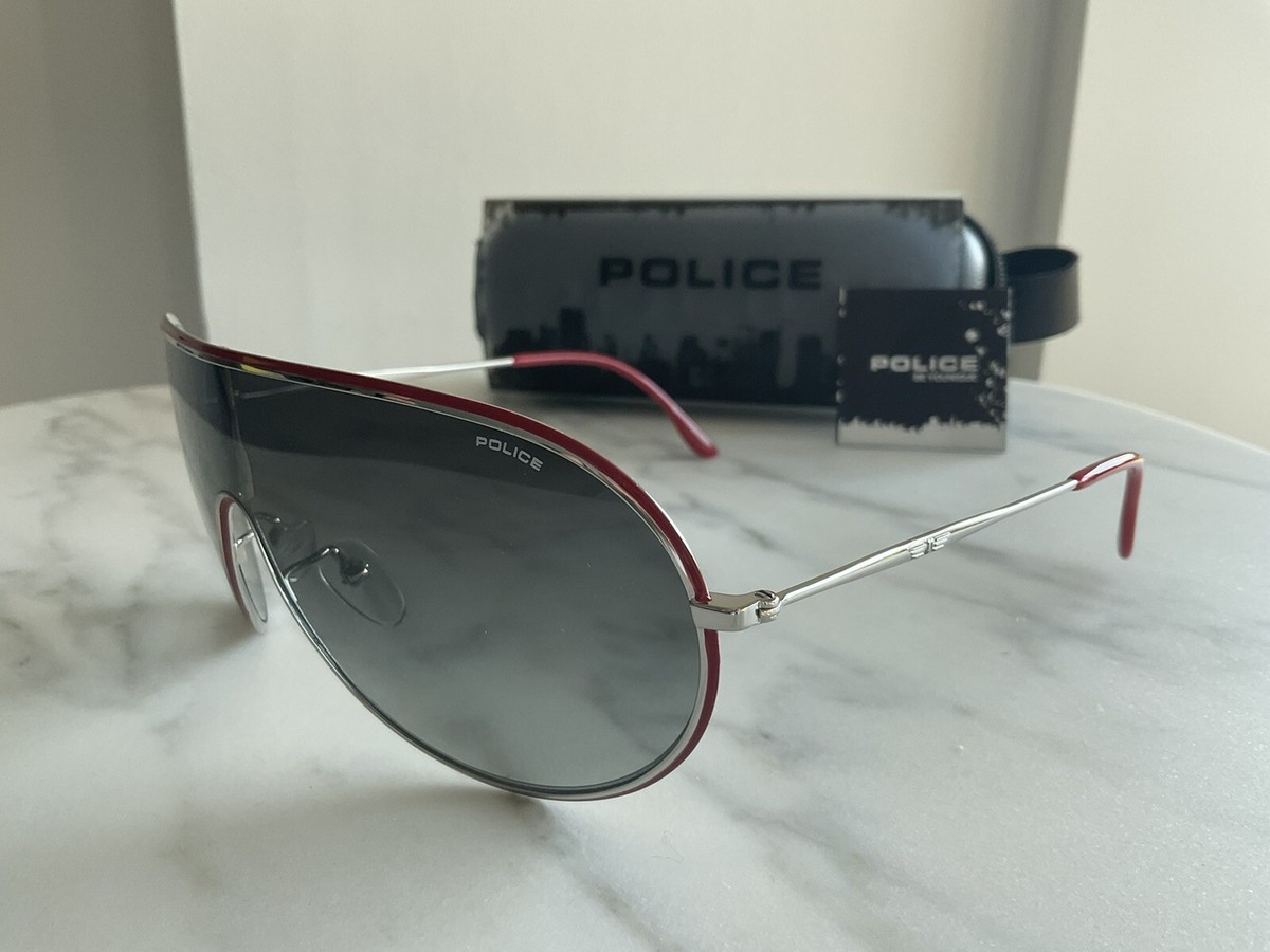 Authentic POLICE Mens Sunglasses Designer Shield S8639 COL 0N54