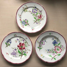 LOT DE 3 ASSIETTES FAIENCE DE NIMY BELGIQUE DECOR FLEURS 1900-  24 CM