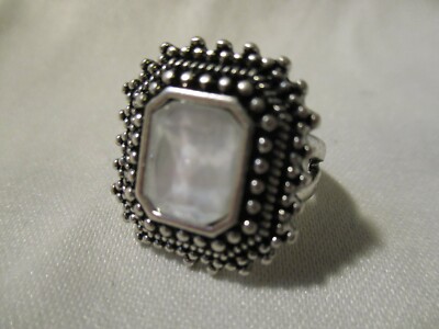 AVON Pacific Paradise Ring The Look of Moonstone Set in Antiqued Silvertone  6