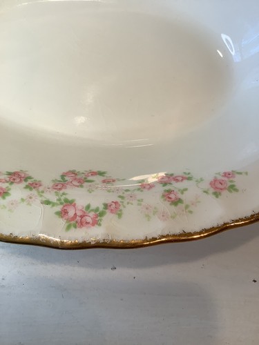 Pope Gosser China FLORENCE Serving Dish Pink Rose/Gold Trim - Picture 2 of 3