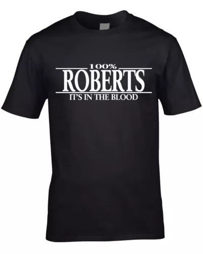Roberts Surname Mens Tee T-Shirt Family Name Novelty Funny Gift T shirt Tshirts