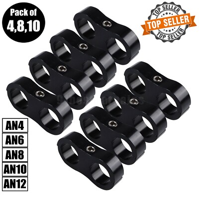 Hose Separator Fuel line Fitting Adapter 4AN 6AN 8AN 10AN 12AN Mounting Clamps