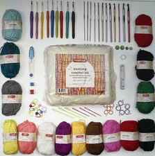 Incraftables Crochet Kit for Beginners & Pro with Crochet Hooks, Yarns, Tape