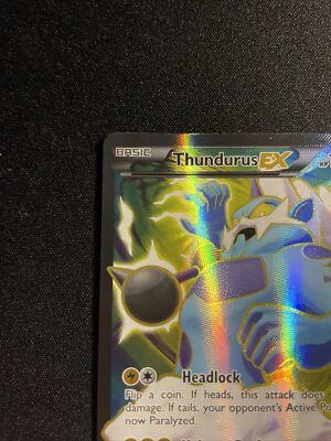 Pokmon TCG Thundurus EX 98/108 Full Art Holographic Ultra Rare Roaring  Skies LP | eBay