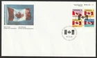 Canada #1190a, Flags, Booklet Pane of 4, Official First Day Cover, FDC 1990
