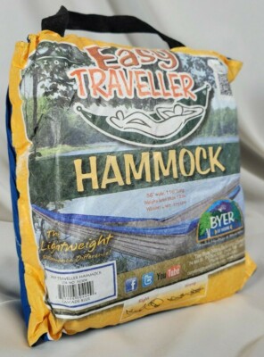 Byer of Maine Easy Traveller Hammock Blue, Lightweight, Compact, 275 lb limit