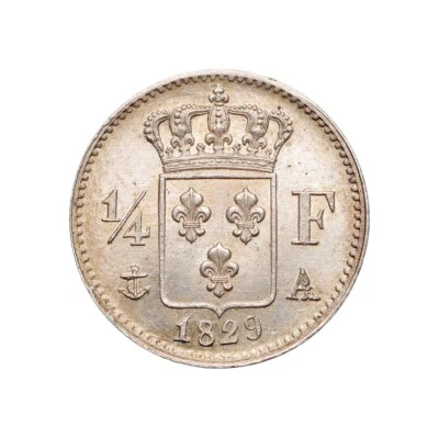 France - 1/4 Franc 1829 A (Paris) - Charles X - Argent - FDC - Photo 1/2